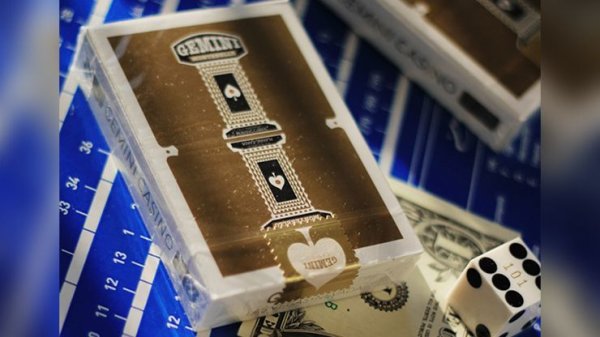 画像1: Gold Gemini Casino Playing Cards (1)