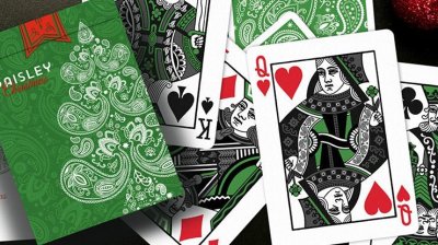 画像2: Paisley Metallic Green  Playing Cards