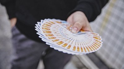 画像1: Fluid Art Orange (Standard Edition) Playing Cards