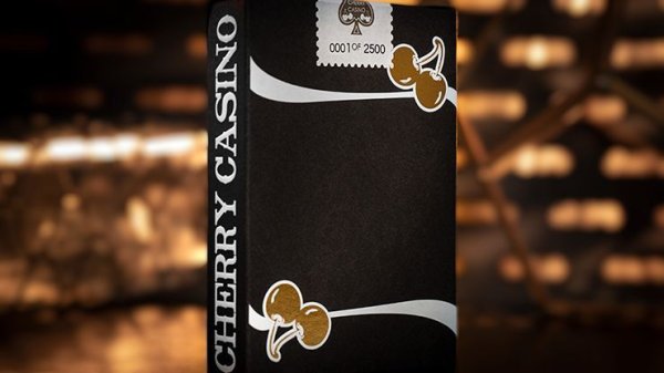 画像1: Limited Edition Cherry Casino (Monte Carlo Black and Gold) Numbered Seals Playing Cards (1)