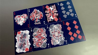 画像2: Sumi Kitsune Myth Maker (Blue/Red Craft Letterpressed Tuck) Playing Cards