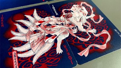 画像3: Sumi Kitsune Myth Maker (Blue/Red Craft Letterpressed Tuck) Playing Cards