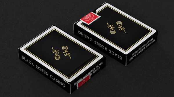 画像1: Gold Foil Black Roses Casino Playing Cards (1)